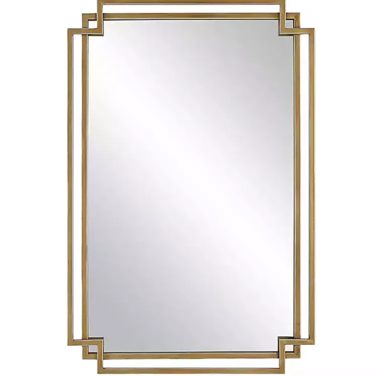 Kirklands Home Gold Double Frame Wall Mirror Clearance