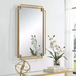 Kirklands Home Gold Double Frame Wall Mirror Clearance