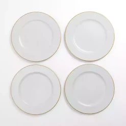 Kirklands Home Gold Edge Chargers, Set of 4 White Online
