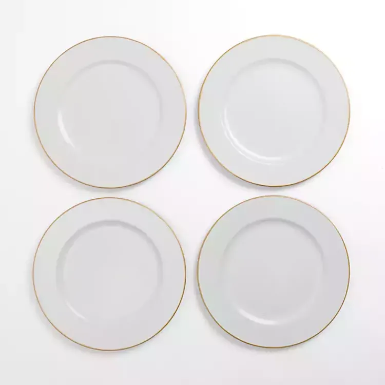 Kirklands Home Gold Edge Chargers, Set of 4 White Online
