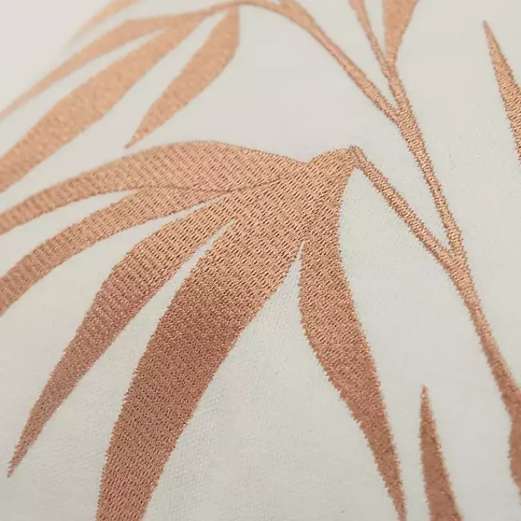 Pillows>Kirklands Home Gold Embroidered Botanical Throw Pillow