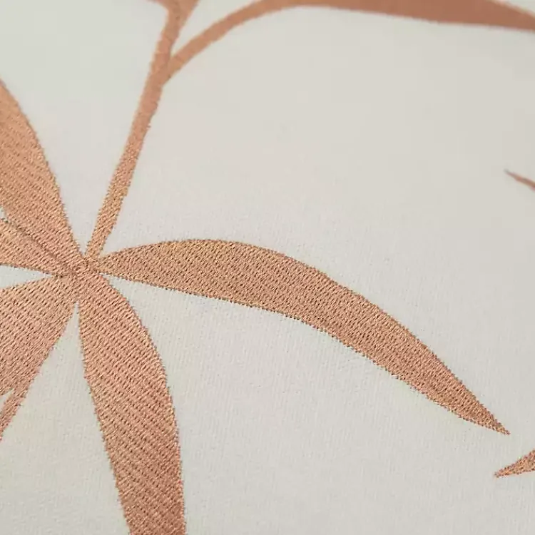 Pillows>Kirklands Home Gold Embroidered Botanical Throw Pillow