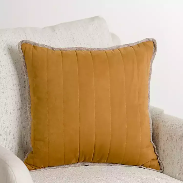 Pillows>Kirklands Home Faux Suede Pillow Gold