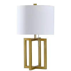 Kirklands Home Gold Finish Table Lamp White Hot