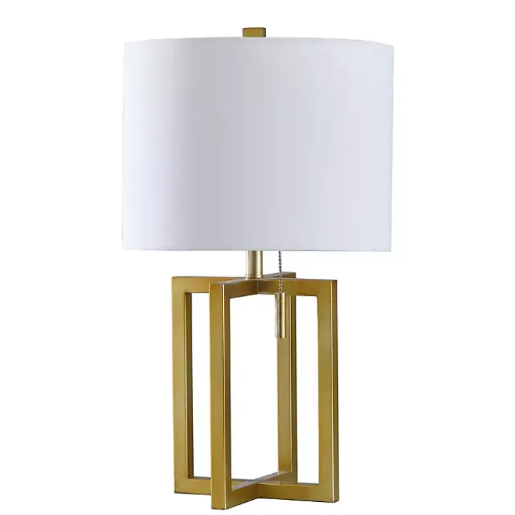 Kirklands Home Gold Finish Table Lamp White Hot