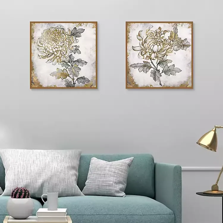 Kirklands Home Gold Fleur Floral 2-pc. Canvas Art Print Set Discount