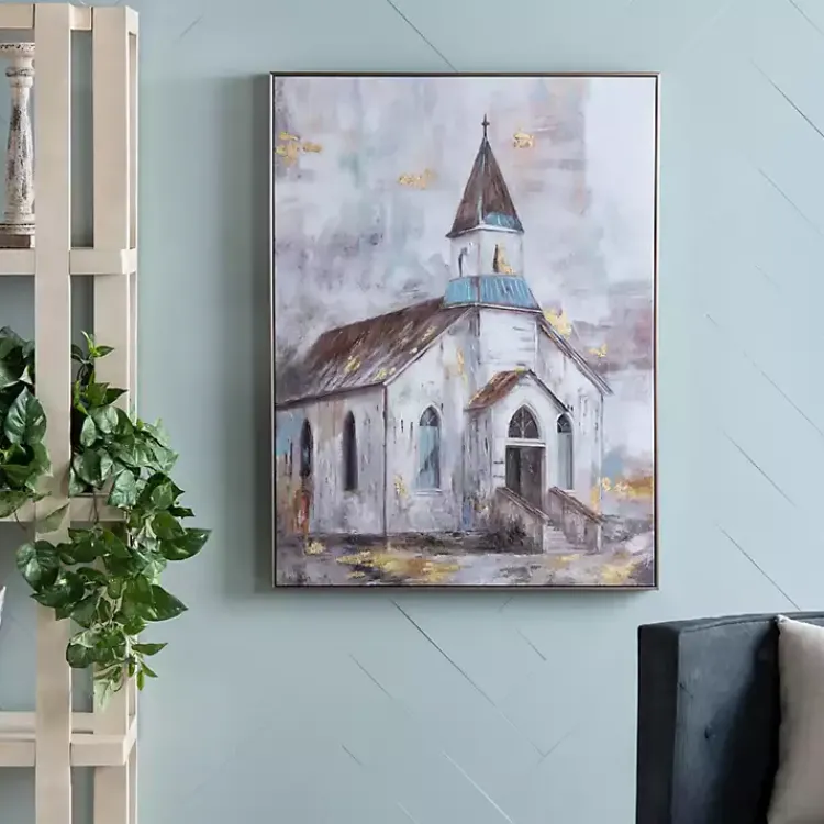 Kirklands Home Gold Foil Steeple Framed Canvas Art Print Sale