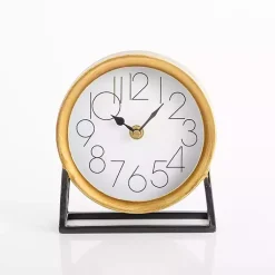Decorative Accents>Kirklands Home Gold Frame Modern Tabletop Clock