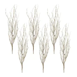 Christmas Arrangements & Garland>Kirklands Home Glitter Branch Stems, Set of 6 Gold