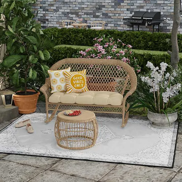 Kirklands Home Gold Good Vibes Only Sunny Outdoor Pillow Sale