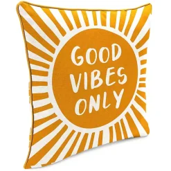 Kirklands Home Gold Good Vibes Only Sunny Outdoor Pillow Sale