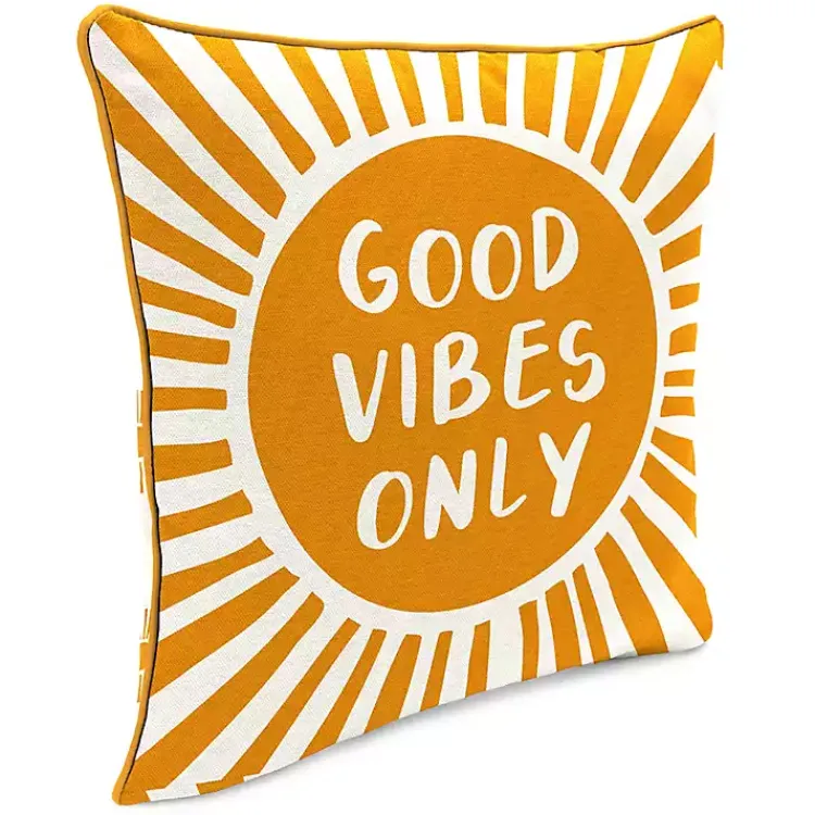 Kirklands Home Gold Good Vibes Only Sunny Outdoor Pillow Sale