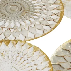 Kirklands Home Gray White Metal Connected Circle Wall Plaque Gold Discount