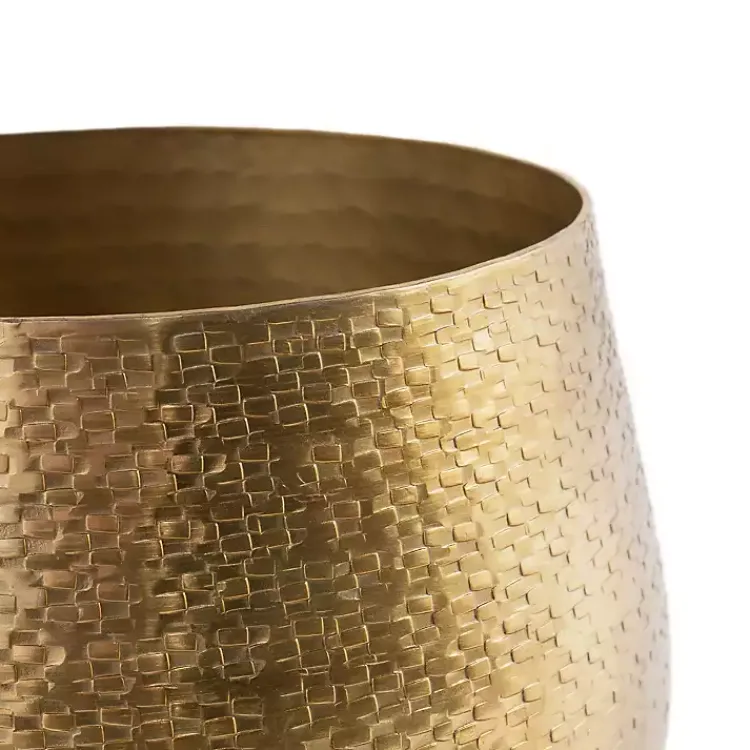 Kirklands Home Hammered Metal Retta Planter Gold Hot