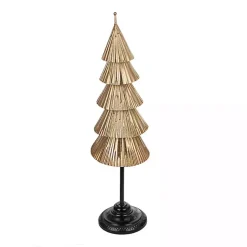 Christmas Decorations>Kirklands Home Iron Christmas Tree on Black Base, 35 in. Gold