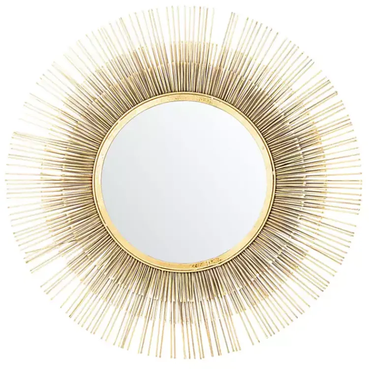 Kirklands Home Gold Layered Burst Frame Round Wall Mirror Sale
