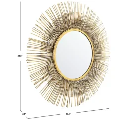 Kirklands Home Gold Layered Burst Frame Round Wall Mirror Sale