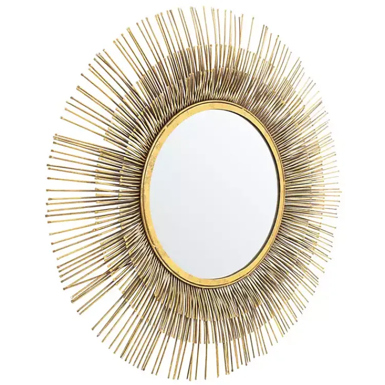 Kirklands Home Gold Layered Burst Frame Round Wall Mirror Sale