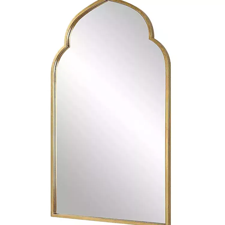 Kirklands Home Gold Leaf Arched Frame Wall Mirror Clearance