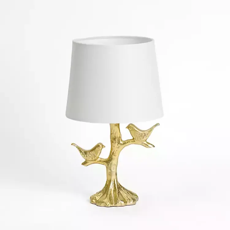 Kirklands Home Gold Leaf Birds Table Lamp White Sale