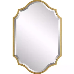 Kirklands Home Gold Leaf Curved Metal Wall Mirror Sale