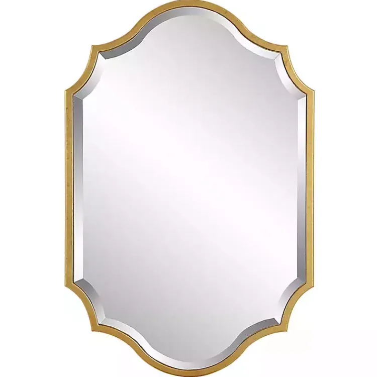 Kirklands Home Gold Leaf Curved Metal Wall Mirror Sale
