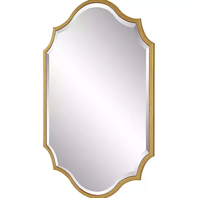 Kirklands Home Gold Leaf Curved Metal Wall Mirror Sale