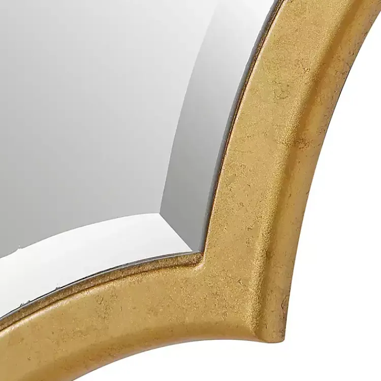 Kirklands Home Gold Leaf Curved Metal Wall Mirror Sale