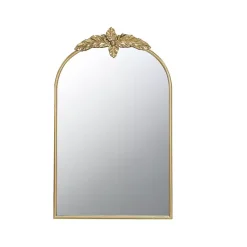 Kirklands Home Gold Leaves Arched Wall Mirror, 24x36 in. New