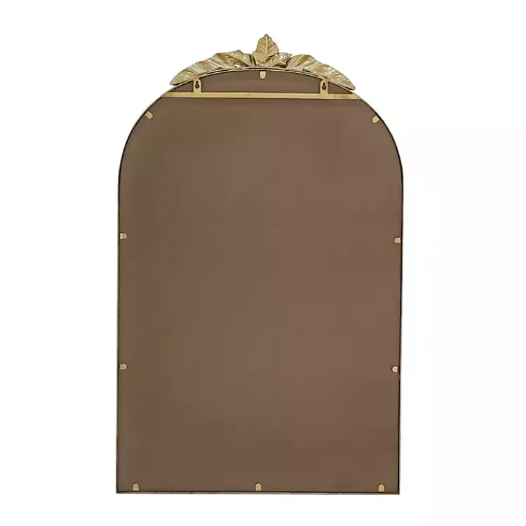 Kirklands Home Gold Leaves Arched Wall Mirror, 24x36 in. New