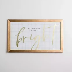 Christmas Art & Wall Decor>Kirklands Home Gold May Your Days Be Merry & Bright Wall Plaque