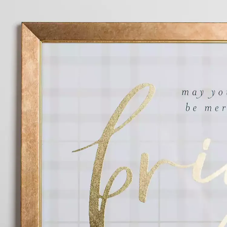 Christmas Art & Wall Decor>Kirklands Home Gold May Your Days Be Merry & Bright Wall Plaque