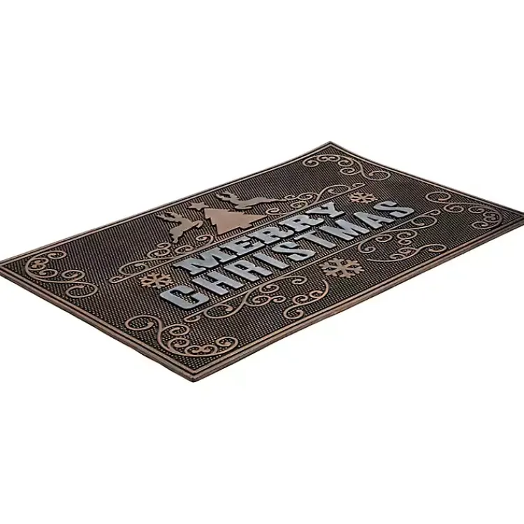 Outdoor Christmas Decorations>Kirklands Home Gold Merry Christmas Rubber Doormat