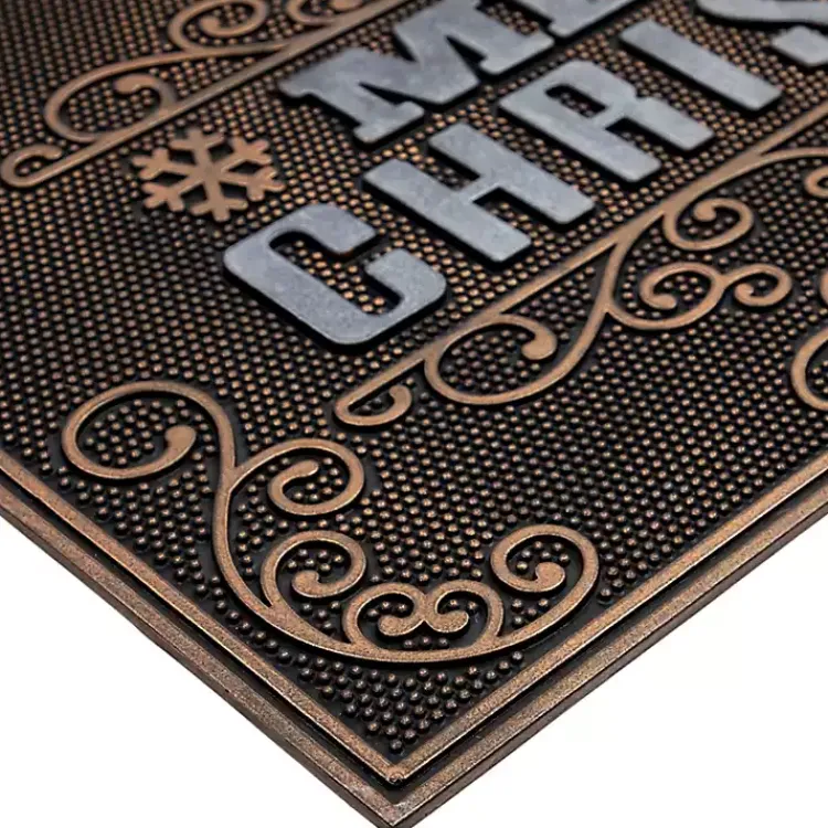 Outdoor Christmas Decorations>Kirklands Home Gold Merry Christmas Rubber Doormat