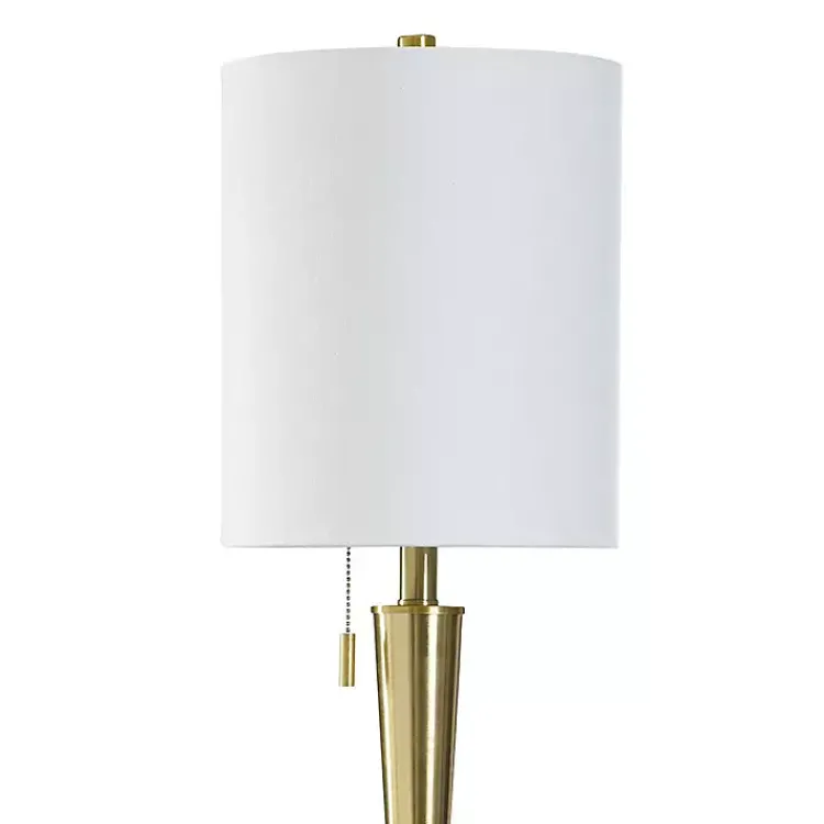 Kirklands Home Gold Metal & Marble Tapered Buffet Lamp White Outlet