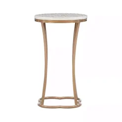 Kirklands Home Gold Metal and Capiz Shell Top Accent Table Online