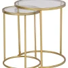 Kirklands Home Gold Metal and Glass Nesting 2-pc Accent Table Set Outlet