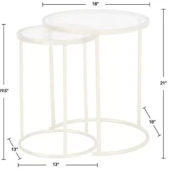 Kirklands Home Gold Metal and Glass Nesting 2-pc Accent Table Set Outlet