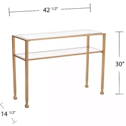 Kirklands Home Metal and Tempered Glass Console Table Gold