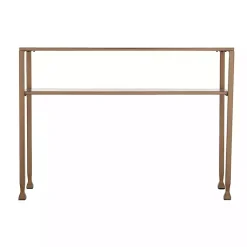 Kirklands Home Metal and Tempered Glass Console Table Gold