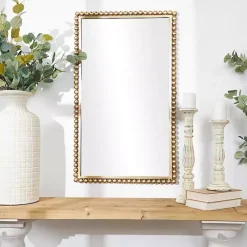Kirklands Home Gold Metal Beaded Frame Wall Mirror
