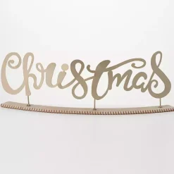Christmas Decorations>Kirklands Home Metal Christmas Tabletop Sign Gold