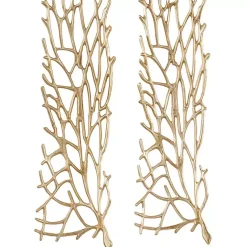 Kirklands Home Metal Coral Panel Wall Plaques, Set of 2 Gold Outlet