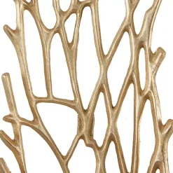 Kirklands Home Metal Coral Panel Wall Plaques, Set of 2 Gold Outlet
