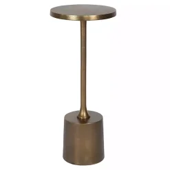 Kirklands Home Metal Cylinder Base Cocktail Table Gold Discount