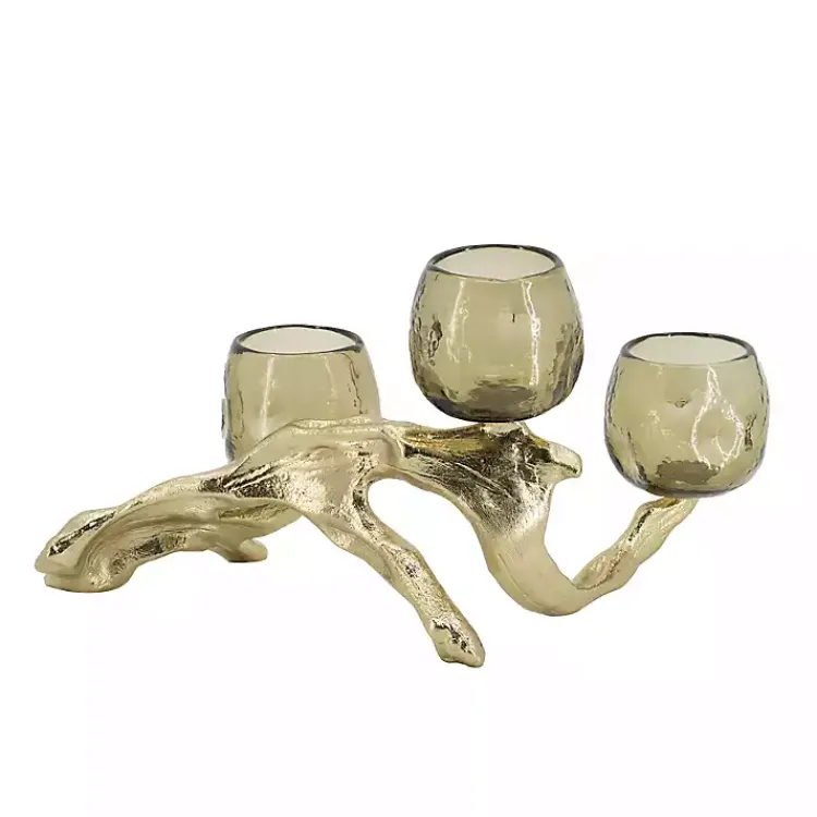 Candle Holders>Kirklands Home Metal Driftwood Votive Candle Holder Gold