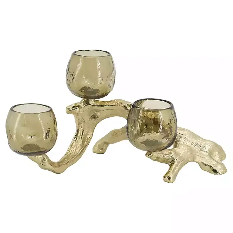 Candle Holders>Kirklands Home Metal Driftwood Votive Candle Holder Gold