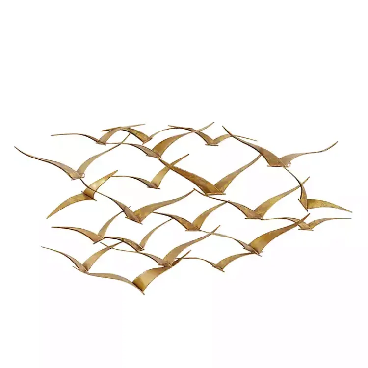Kirklands Home Metal Flock of Birds Wall Plaque Gold Hot