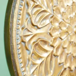 Kirklands Home Metal Floral Embossed Wall Sculpture Gold Outlet