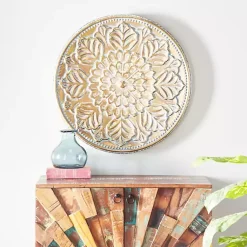 Kirklands Home Metal Floral Embossed Wall Sculpture Gold Outlet